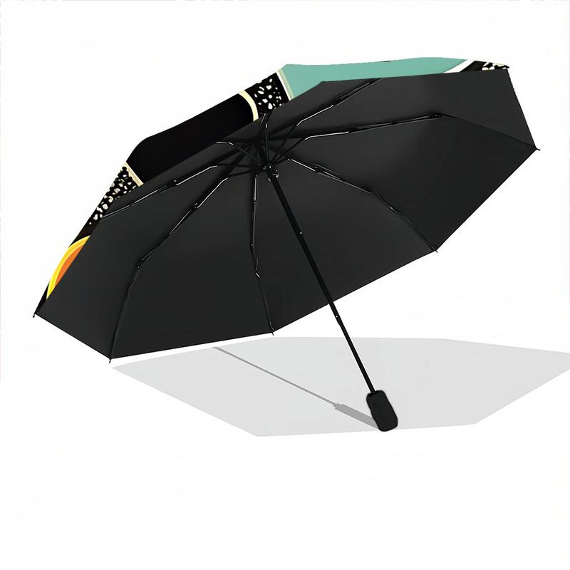1pc Heart Flowers Automatic Open/Close Umbrella, Portable Folding Umbrella, Compact Travel Umbrella For145