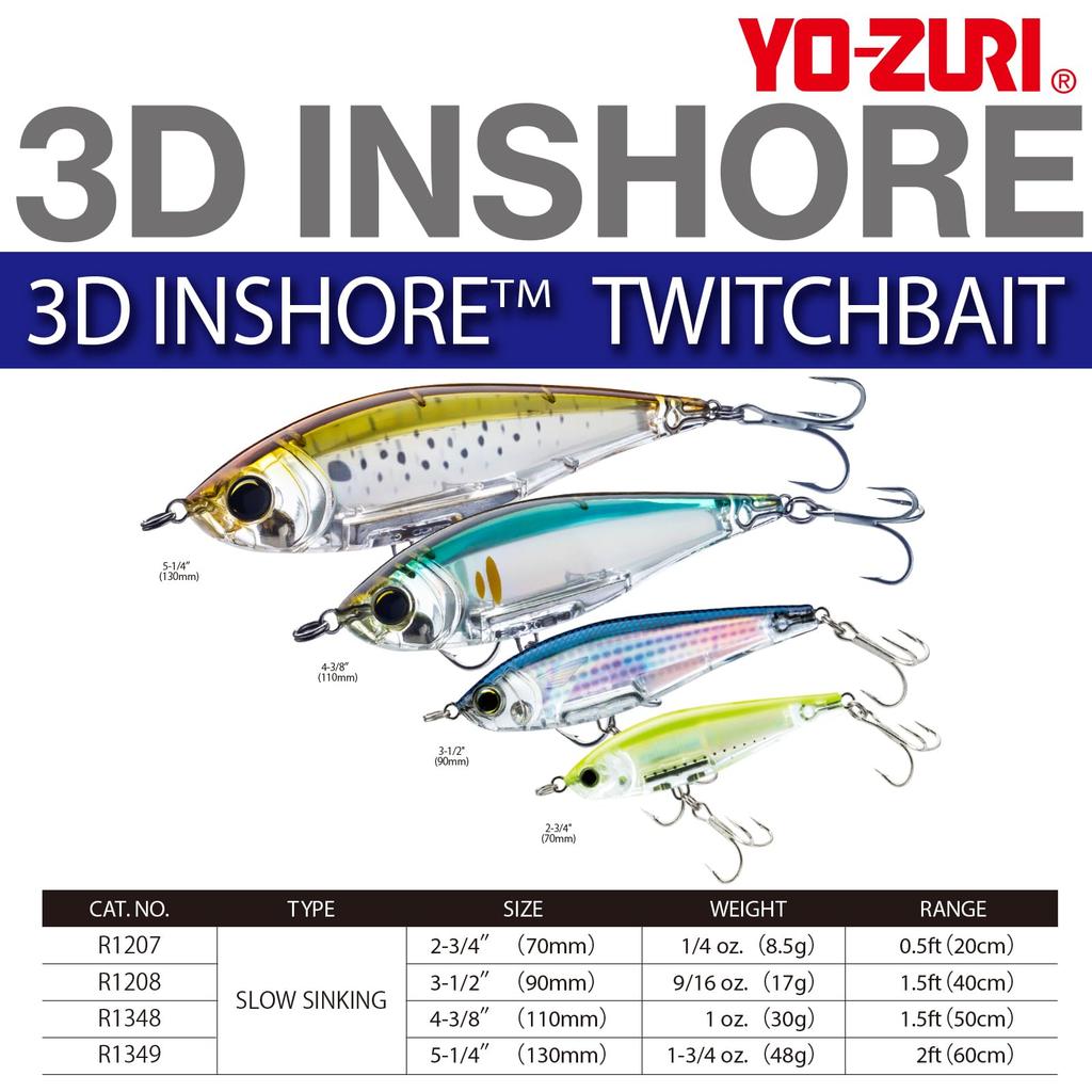 Saltwater Lure 3D Inshore Twitch Bait 110mm Green Mackerel YO-ZURI (SS) Color