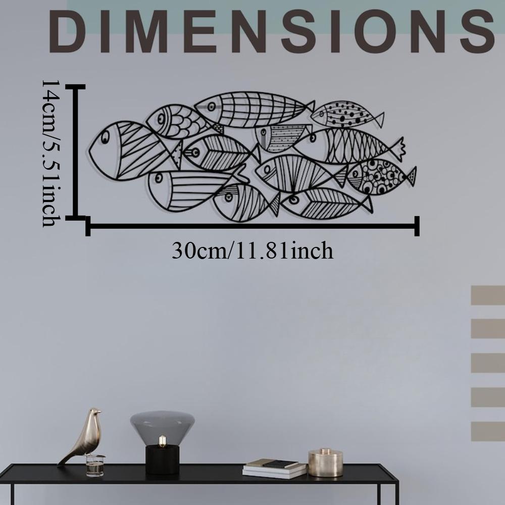 School of Fish Metal Wall Art, Nautical Home Decor, Sea Life Gift for Fisherman