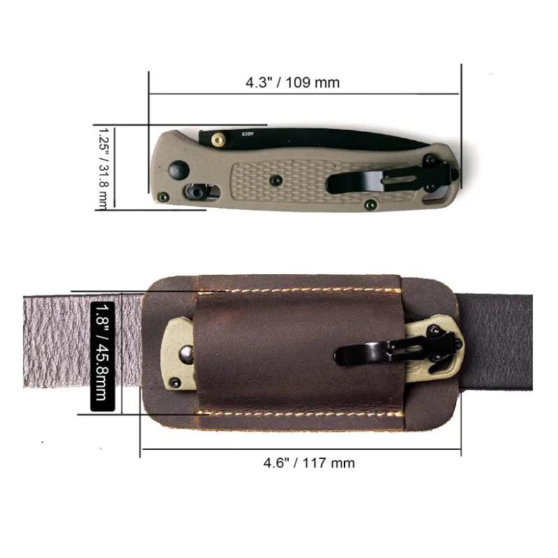 Cowhide Leather Military Folding Edc Knife Sheath 5in Outdoor Camping Survival Folding Knife Storage Tool Home Diy Accessories