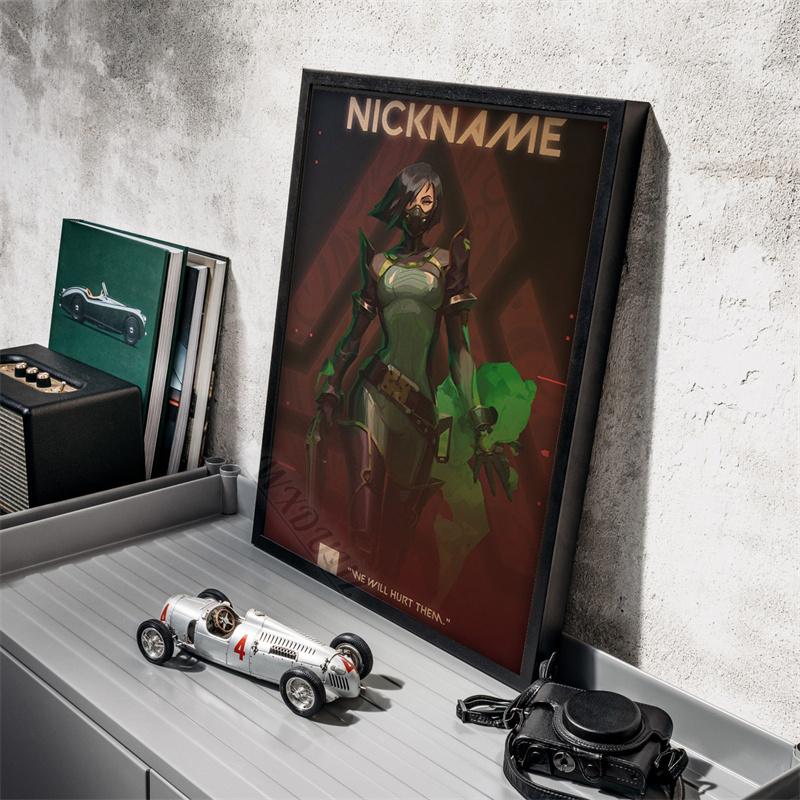 

Valorant Nicknname Классика игрового персонажа серии картина для гостиной игровая комната настенное искусство домашний декор холст живопись печать плакаты 21x30cm No Frame