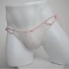 Tanga para hombre sexy de tiro bajo t-pantal lace bragas para mujer divertido juego jj bolsa huevo transpirable