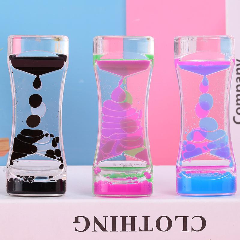 1Pc Liquid Milk Color Oil Drop  Timer Movement Sensory Toys Stress Relief Props Home Office Desktop Decor