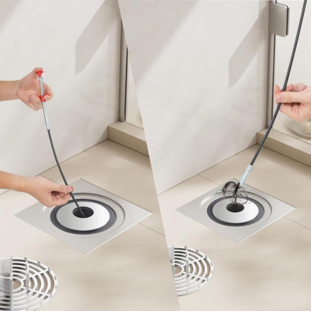 Flexible Design Sink Drain Clog Remover 4 Claw Mechanism Grab Handle Sewer Cleaning Picker Spring Grip Bend Grabber