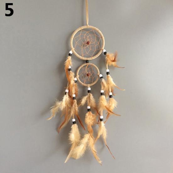Double Circle Dream Catcher with Feathers Hanging Decoration Bedroom Ornament