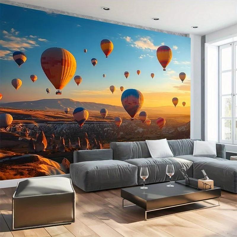 2D Plane 1 Piece of the Splendid Hot Air Balloon Sky Scene Suitable for Home Decoration Room Decoration and Party Decoration