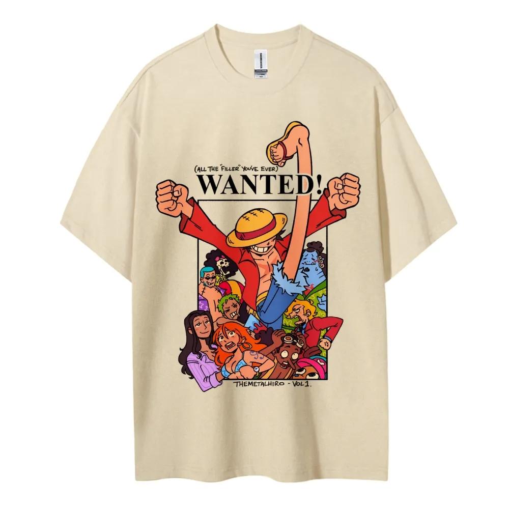 ONE PIECE Tshirt Mens Pure Cotton Casual  Round Neck Tshirt Short Sleeve Clothing Summer Sports Casual Short Sleeve Top