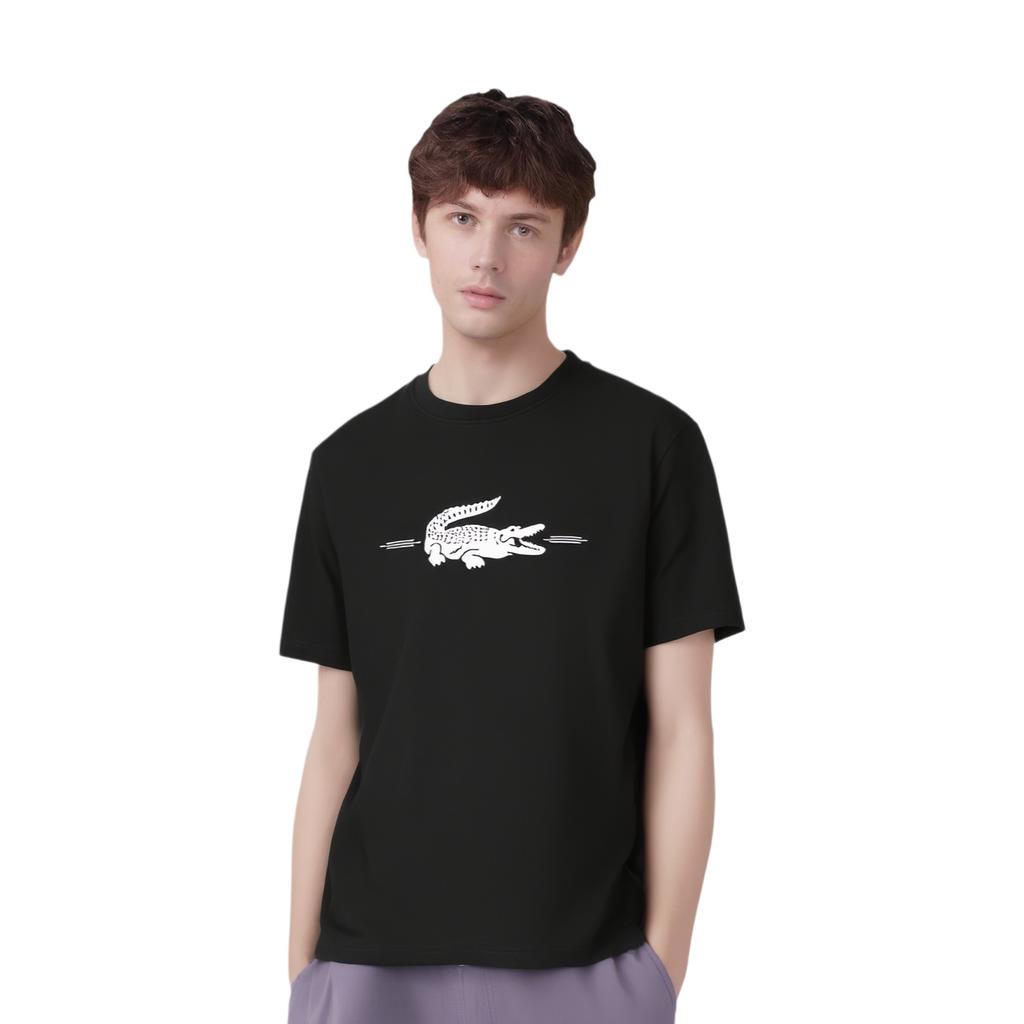 LACOSTE T-Shirts Men's Black Crew Neck Moderate TH3781