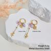 Waterproof Durable Non-Fading Trendy Spring Fresh Breeze Purple Bird 18K Gold Plated Stainless Steel Women's Necklace Chain Set