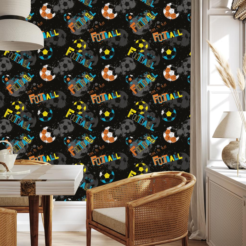 Colorful Football Wallpaper for Living Room and Bedroom 50x1000