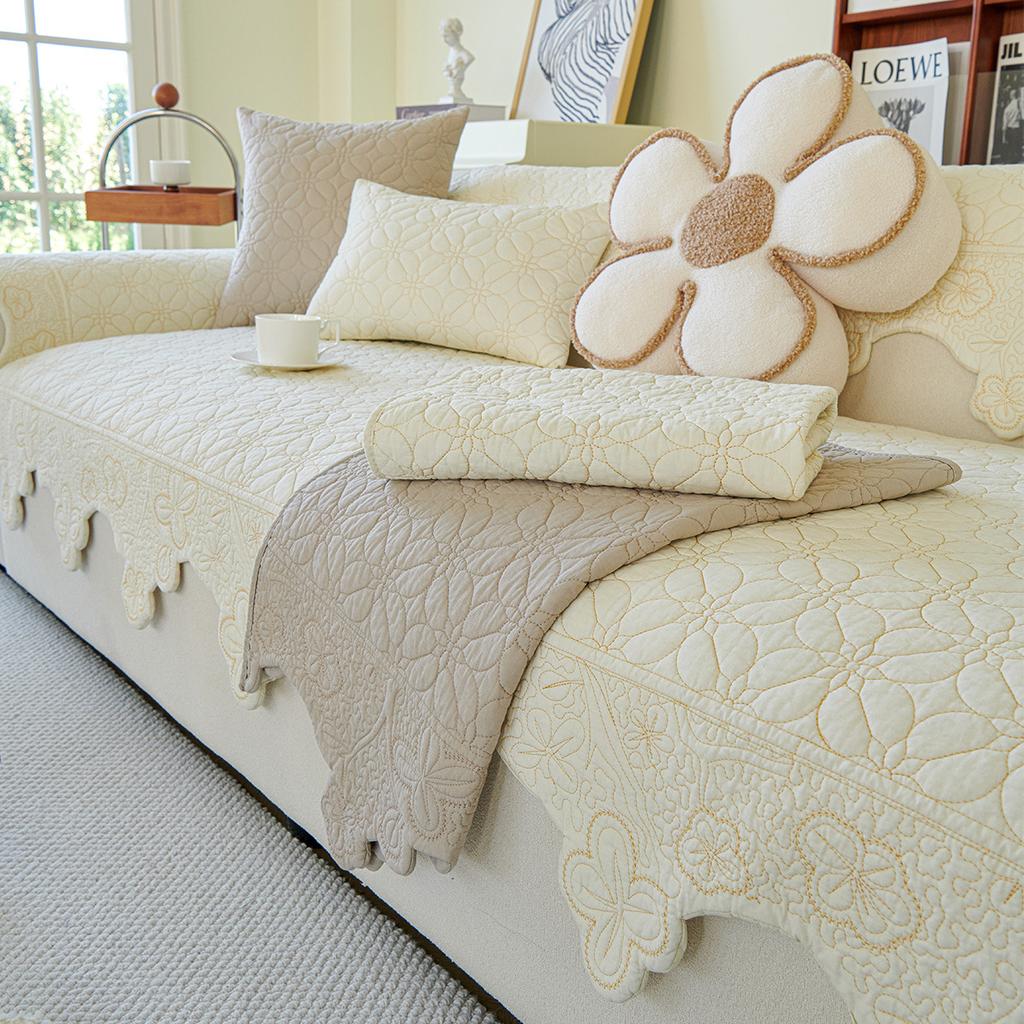 Ins Cream Autumn And Winter Cotton Sofa Cushion Living Room Seat Cushion Sofa Towel Seat Cushion Simple Sofa Cover Non-Slip Cloth