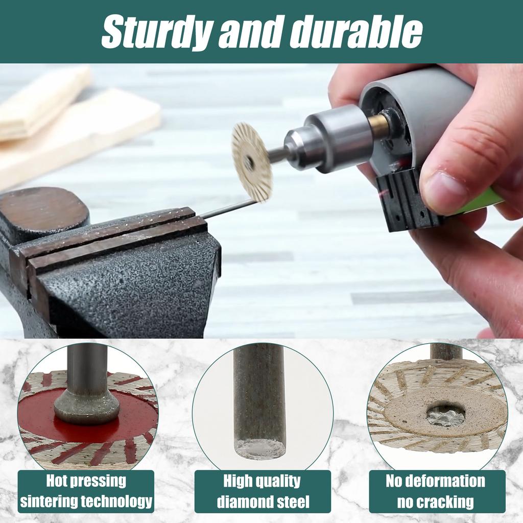 10Pcs Cutting Disc 6mm Shank Circular Saw Blade Sanding Disc Grinding Wheel For Wood Metal Stone Granite Marble Wet Dry Cutting