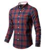 Men's Fashion Four-color Plaid Long-sleeved Shirt European and American Casual Large-size Men's Shirt
