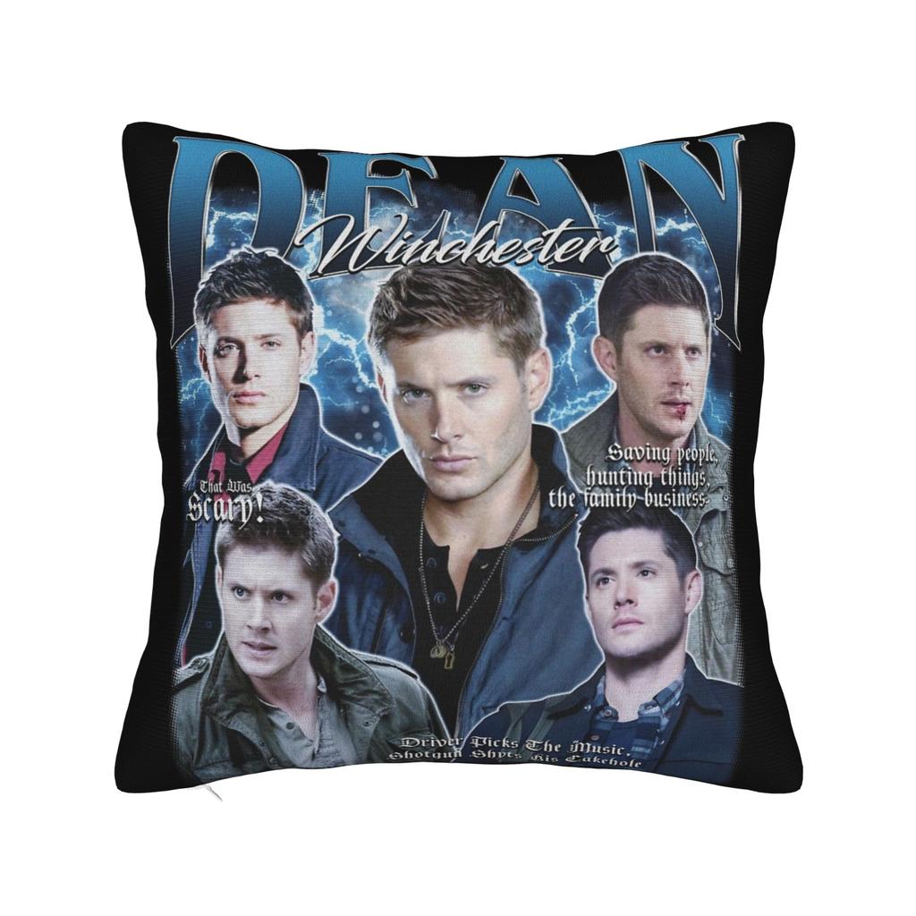 Supernatural Dean Kuddfodral Tryck Polyester Kuddfodral Dekorationer Kuddfodral Hem Fyrkantig 18"