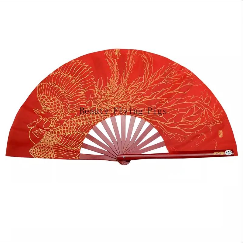 1pc Tai Chi Fan 34cm Bamboo Chinese Kung Fu Fans High Quality Martial Arts Fan Dance Performance Props Bamboo Fan Bone