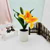 Artificial Lily Elegant Green Potted Plant For Living Room Tabletop Decor