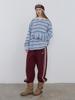 KIJUN Stripe Long Sleeve Polo Sky Blue