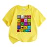 Kids Boys Girls 100% Cotton Short Sleeve O-Neck T-shirt Cute Sprunki Character Print Casual Soft Breathable Tee for Children Daily Wear Home School Gi