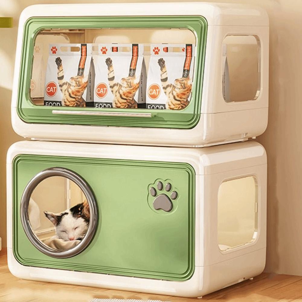 Ventilated Cat Shelter Double Layer Cat Sleep House Semi Enclosed Cat Bed  for Small Cat Dog
