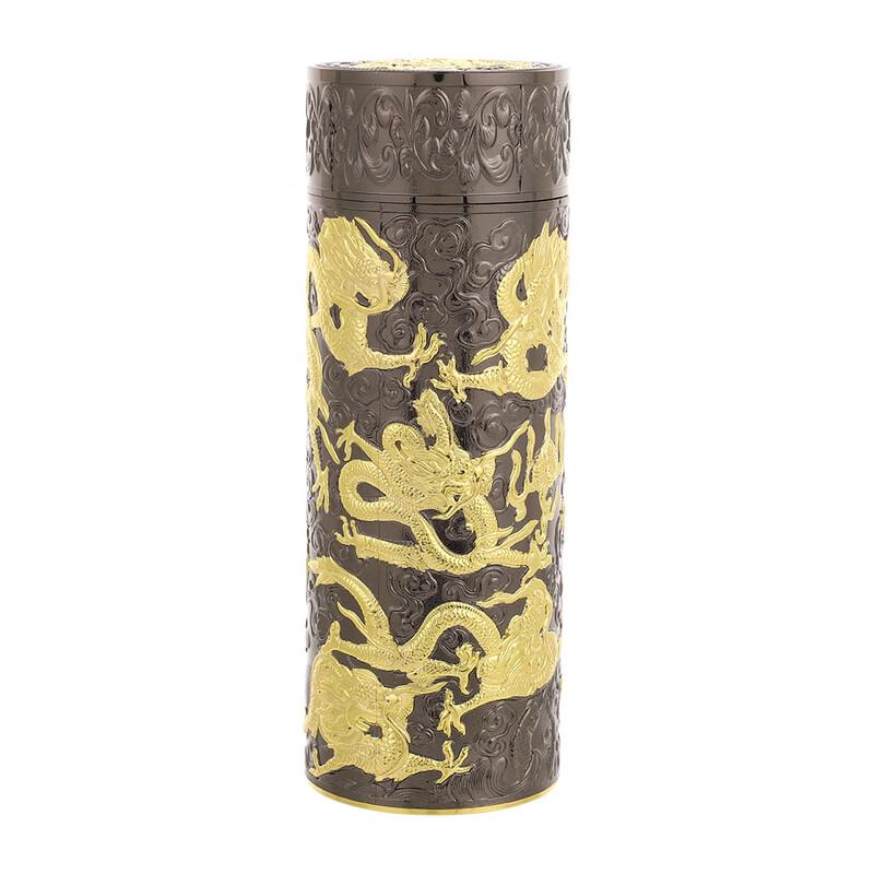 ZISIZ Neun-Drachen Silber Isolierbecher Geschenkset