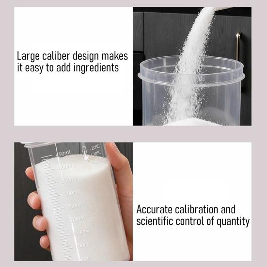 Sealed Jar with Double Transparent Storage Volume Scale 50-450ml Container Precise Seal Freshness Microwave Refrigerator Safe