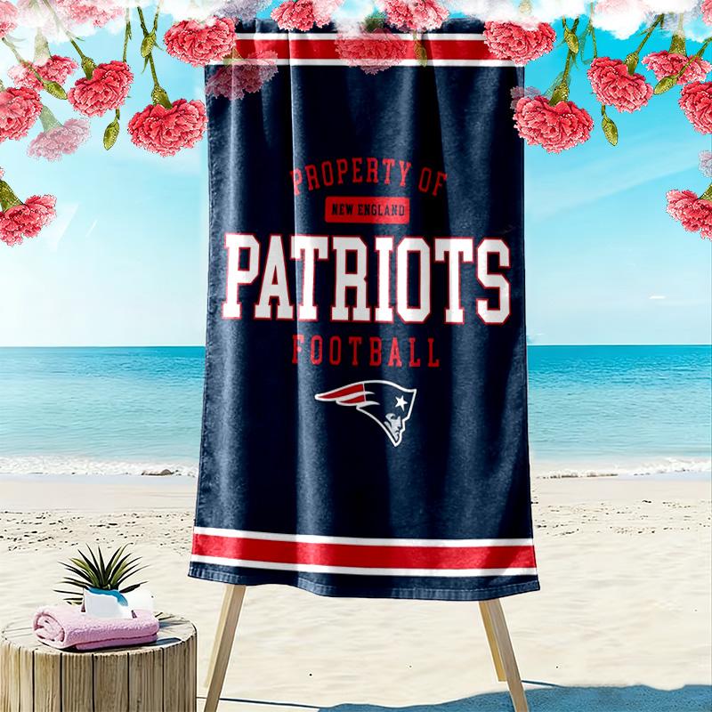 New England Patriots Logo Aufdruck Strandtuch, Großes Weiches Schnelltrocknendes Handtuch für Strand Camping Schwimmen