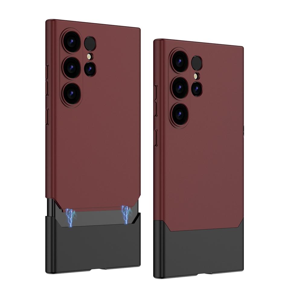 Pentru husa Samsung Galaxy S24 Ultra Plus, ultra subțire, prietenoasă cu pielea, mată, culoare contrastantă, lentilă, protecție la șocuri.