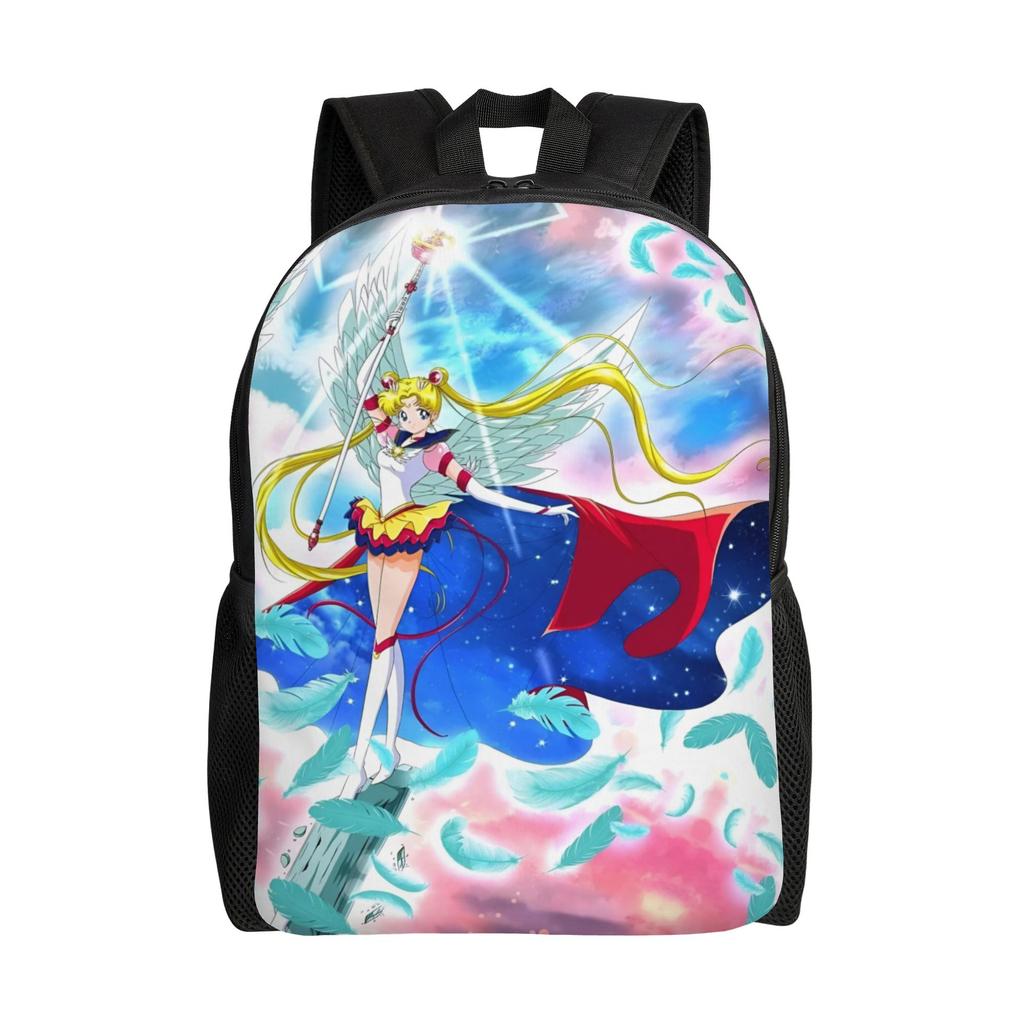 Sailors Anime Moons Backpacks for Men Women School College Students Bookbag Fits 15 Inch Laptop Tsukino Usagi Kino Makoto Bags