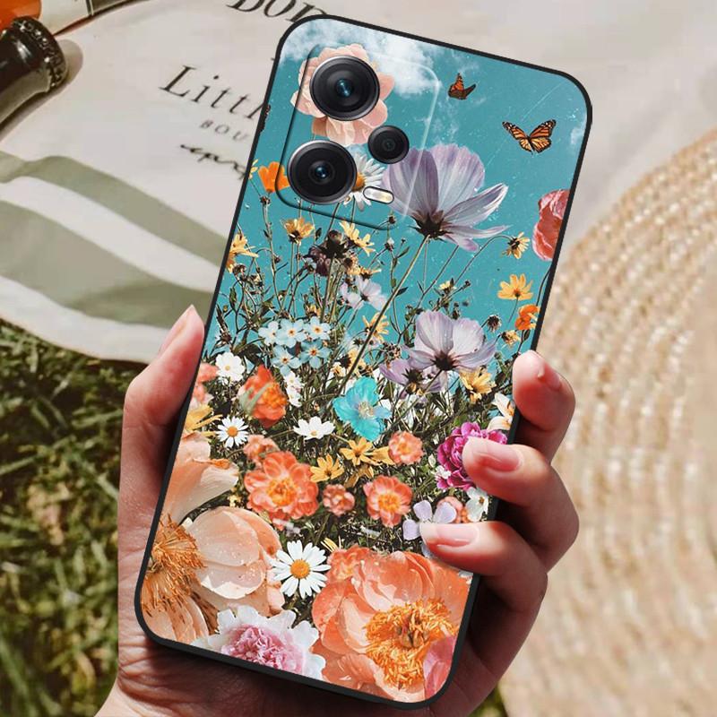 Dla Redmi Note 12 Pro 5G NFC Etui Czarna Pokrywka Lew Wilk Silikonowe Miękkie Tylne Etui Dla Telefonu Xiaomi Redmi Note12 Pro 5G Capa