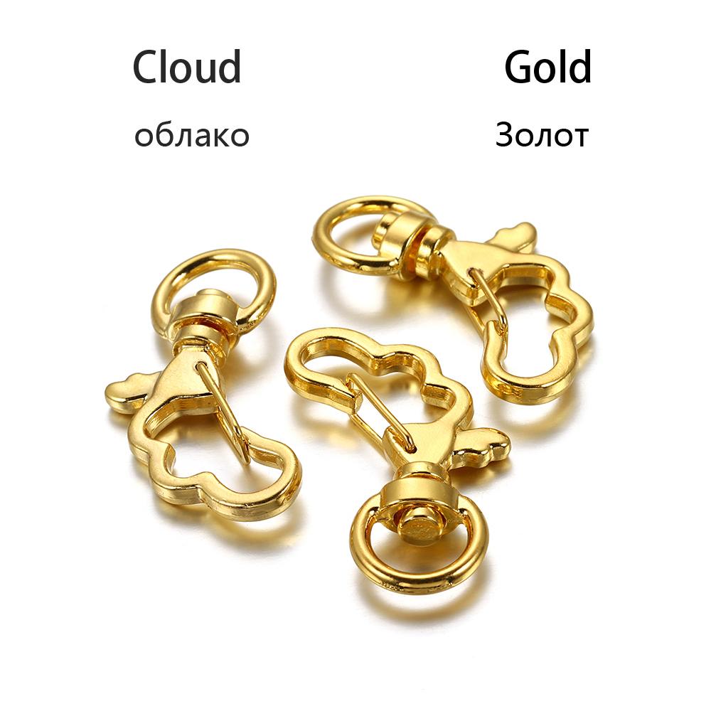 10Pcs/Lot Mix Color Keychain Moon Dog Cat Dolphins Cloud Heart Key Chain DIY For Jewelry Making Findings Accessories Supplies