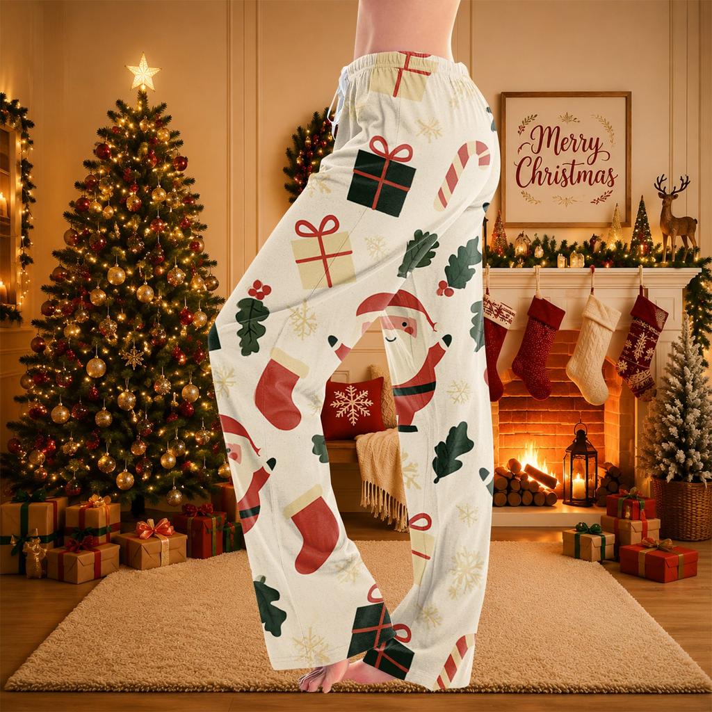 Women's Christmas Print Pajama Pants Cozy Sleepwear