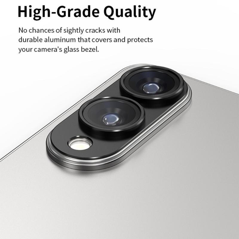 Aluminum Alloy Smartphone Camera Protector Guard Hollowed Out Shield Dustproof Waterproof Design Clear Transparent Film
