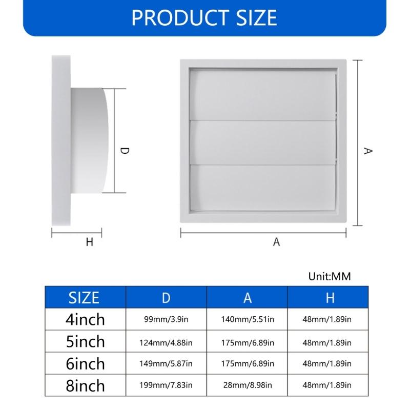 Strong ABS Ventilation Cover Square Louver Design Erosion Resistant Modern Style Vent Covers for Indoor Outdoor Use