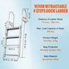 SucceBuy 4/5 Steps Retractable Dock Ladder 350Lbs Adjustable Height Swim Ladder with Rubber Mat for Pool Lake Marine Boarding