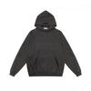 Unisex Oversized Hooded Sweatshirt With Flock Letter Print Soft Cotton Blend Warm Lined