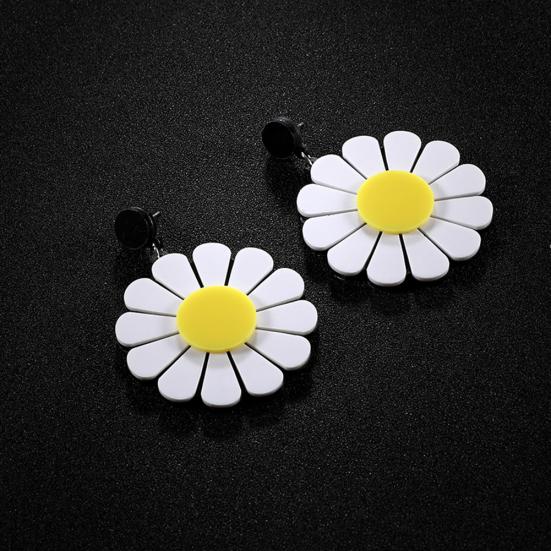 Fashion Acrylic Big Flower Dangle Earrings Piercing Ear Pendant Women Party Decor