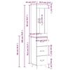 VidaXL Highboard Glossy White 34.5x34x180 Cm Engineered Wood 3200171