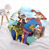 1pc Pippi Longstocking Automatic Folding Umbrella - Compact 8-Rib Design, Durable Plastic & Iron, Daily Use Z1230054