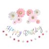 Regalo Birthday Decorations Set for Girls, Birthday Decorations, Pink Letter Banner, Happy Birthday Garland, Party Flowers, Anniversary (Pink Around)