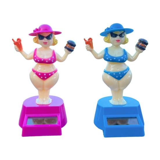 Solar Car Dashboard Decoration Cute Beach Girl Swing Ornament Couple Style Dancing Figure