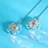 2Pieces Fashionable Crystals Glass Flower Ceiling Fan Pull Chain Set Extenders for Home Decoration In Vibranting Color