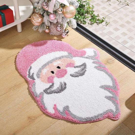 Christmas Floor Mat Xmas Tree Snowman Non-Slip Bathroom Rug Absorbent Washable