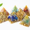 Natural Crystal Resin Pyramid Home Office Decor Gift For Mindfulness Enthusiasts