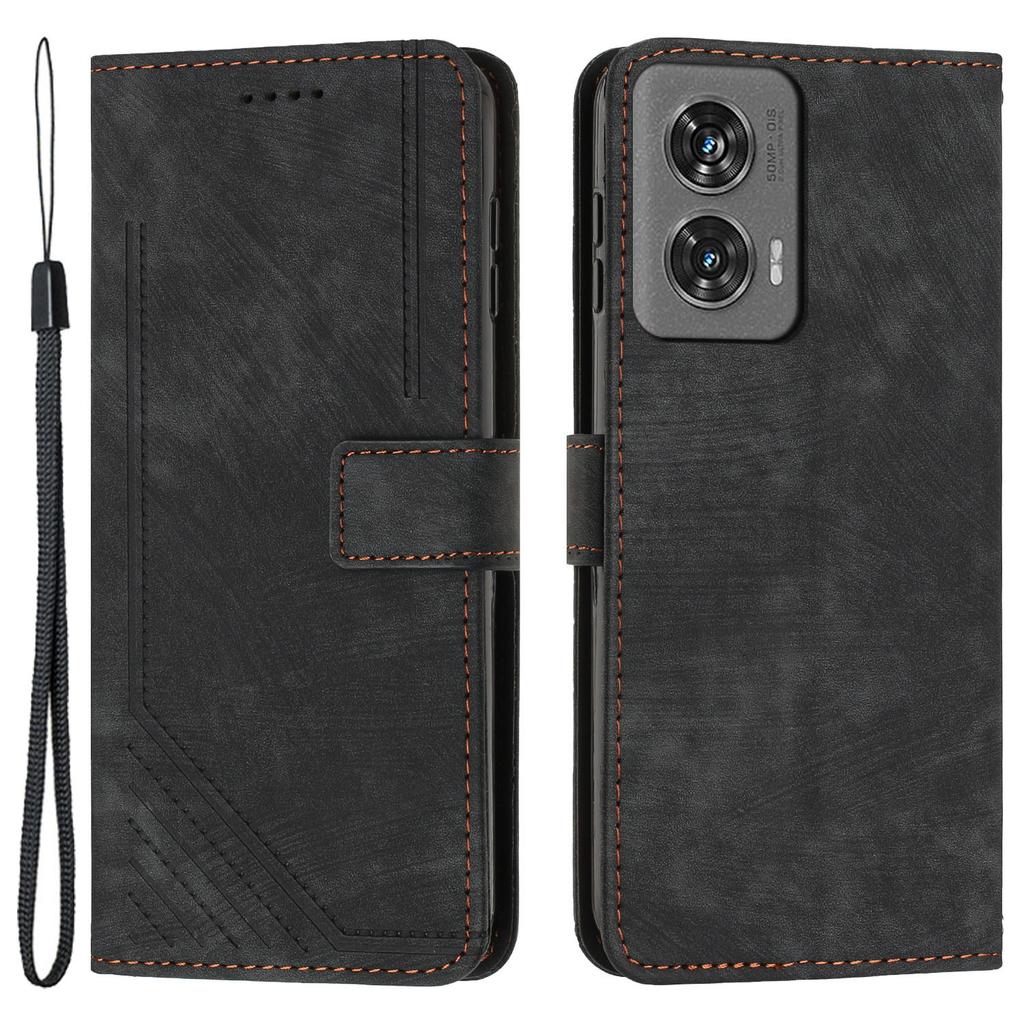 For Motorola Edge 50 Fusion 5G Shockproof Case Imprinted PU Leather Wallet Cell Phone Shell