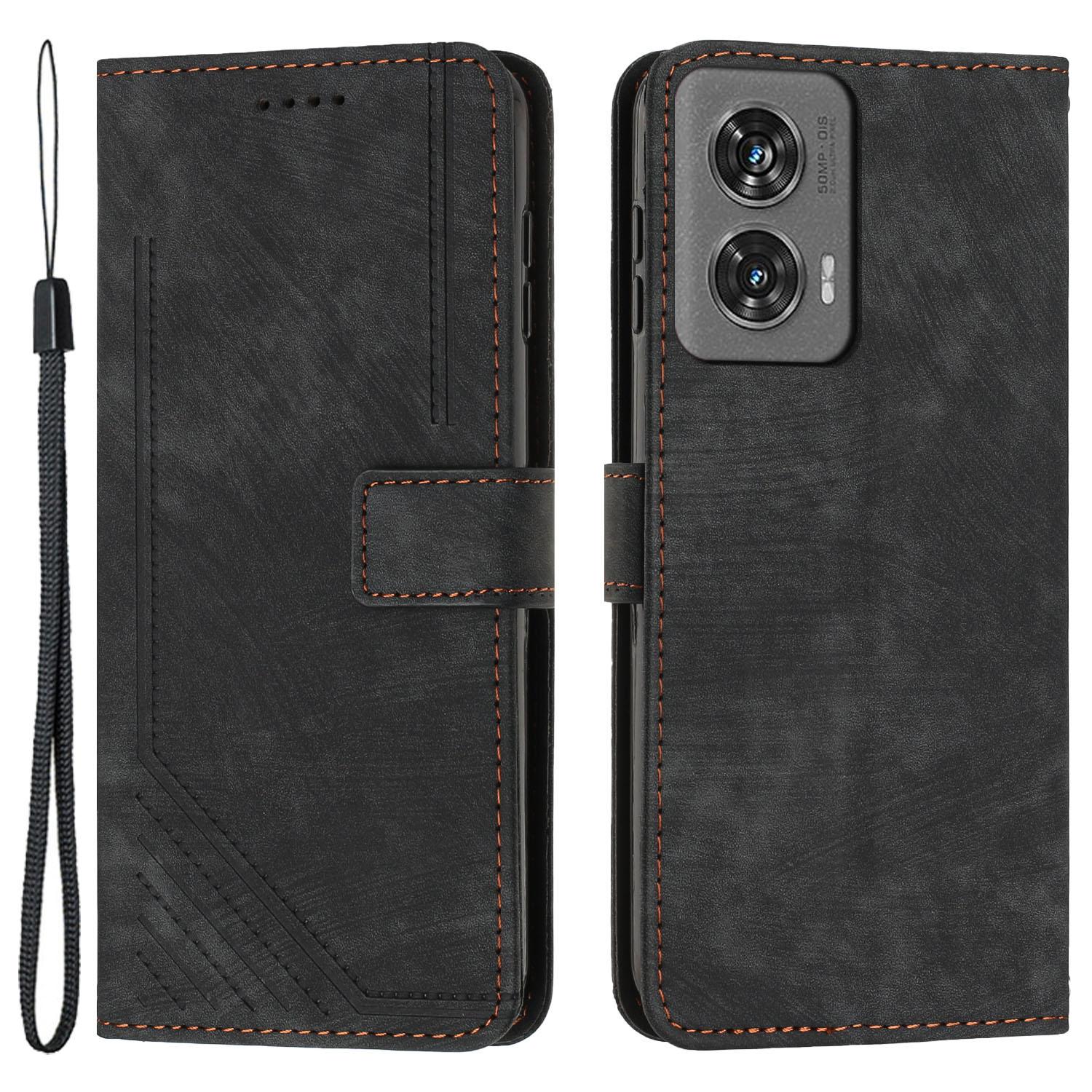 

For Motorola Edge 50 Fusion 5G Shockproof Case Imprinted PU Leather Wallet Cell Phone Shell A