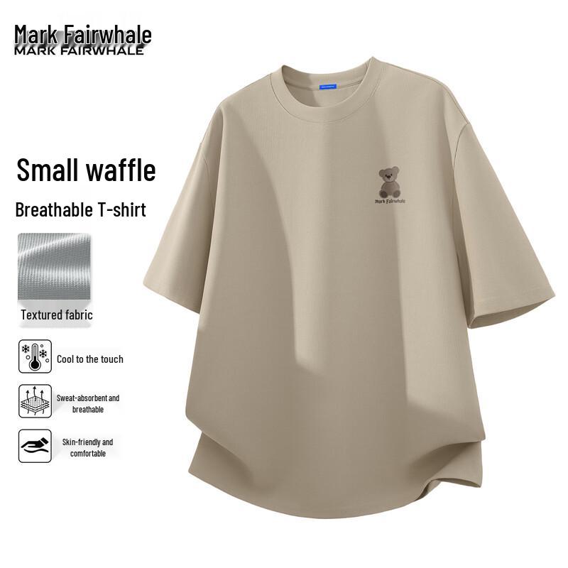 Mark Fairwhale Men s Waffle Knit Ice Silk Short Sleeve T-Shirt L
