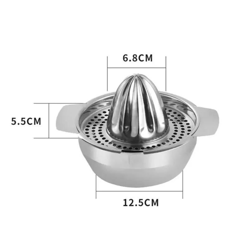 1pc Portable Stainless Steel Lemon Squeezer and Juicer with Bowl Container - Easy To Use and Convenient for Oranges, Lemons