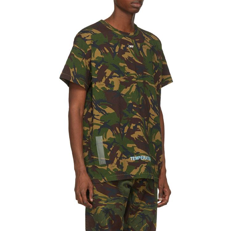Off-White Camouflage Thorn Arrows Short Sleeve T-Shirt Men Tops OMAA002S188780129901