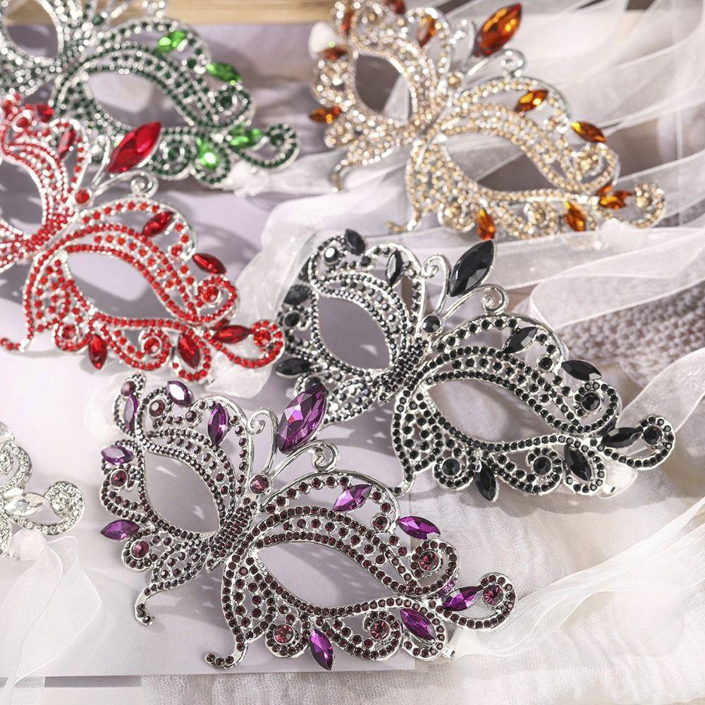 Face Decoration Accessories Rhinestone Masquerade Mask Fashion Accessory Costume Prop Venetian Mask Shiny Crystal