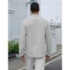 Mens Solid Color Long Sleeve Casual Business Dress Shirt